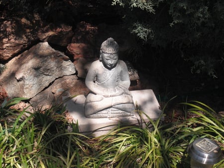 Buddha Sitting Meditation - sitting, buddha, peaceful, tranquil, meditation, garden, religious