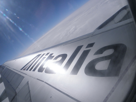 Wing of an airplane - alitalia, flying, air, wing, airplane, fly