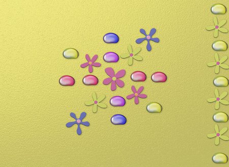 Flower Power - flowers, 3d, yellow, wallpaper