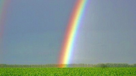 A Rainbow in N.D. - north dakota, nature, rianbow, fields