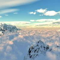 an over view from an airplane of clouds