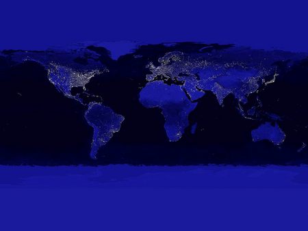 Glittering Earth - night, bleu, space, earth