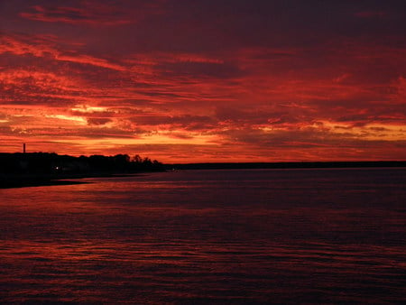 Sunset in Plymouth2 - shore, sunset, plymouth, night, ocean, dark, sun, bay