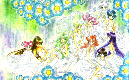 Sailor Moon - white dresses, manga, beautiful, sailor moon