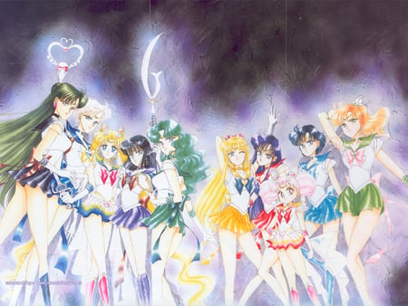 sailor moon - senshi, group, manga, sailor moon