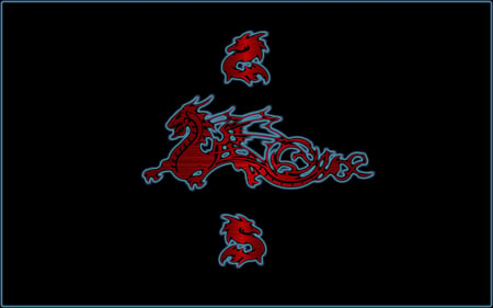 Red Dragon - red, dragon, fantasy, black