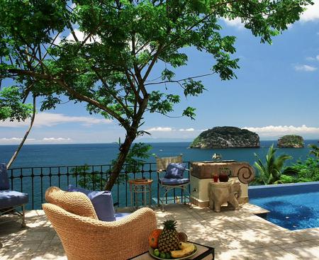 Sea View Terrace - chairs, sea, terrace, pool