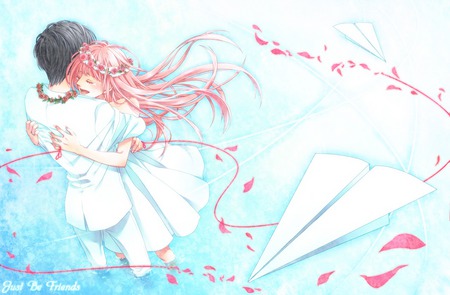 fly away - airplane, vocaloid, water, flower, just be friends, luka megurine, cry