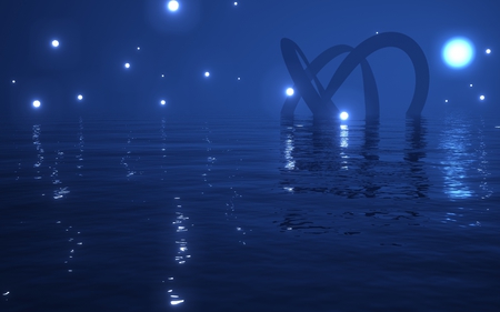 Ocean Magic - cgi, ocean, magic, 3d, night, cg