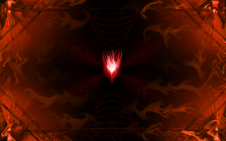 the flame spark - abstract, centered, red, flame, orange