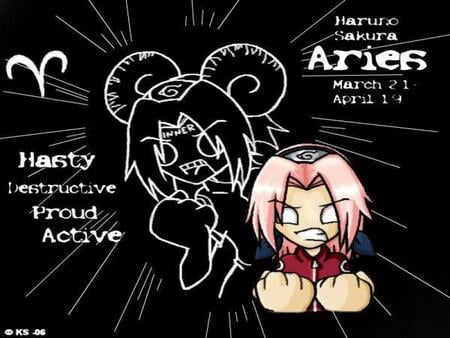 Chibi Naruto Horoscopes Aries - sakura, naruto, chibi, anime, aries