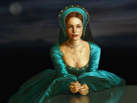 Anne Boleyn - skin, anne boleyn, elegant, female, blue, brown, costume, bolyen, women, abstract, gown, royalty, beautiful, photography, girl, girls, cg, black, fantasy, white, lady, nobility, woman, historic, 3d, character