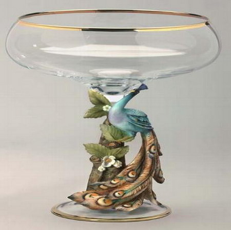 Capodimonte - champagne, porcelain, peacock, capodimonte, royal, italian, glass