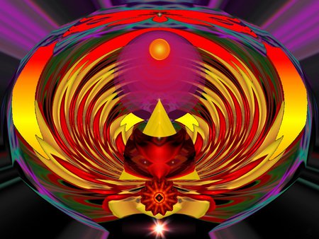 Phoenix Awakens - eye candy, collage, 3d, fractal, abstract