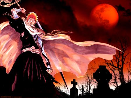 Ichigo:graveyard - anime, ichigo, graveyards, bleach