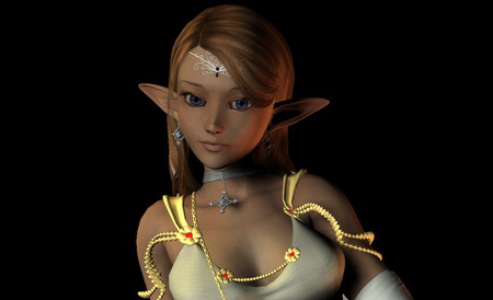 Elf - elf, black, fantasy, 3d