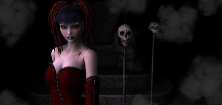 Gothic - woman, black, gothic, 3d