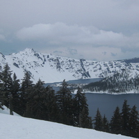 Crater lake Winter March