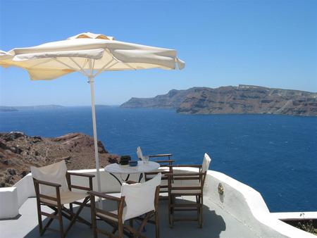 Beautiful Greece - tables, ocean, view, greece