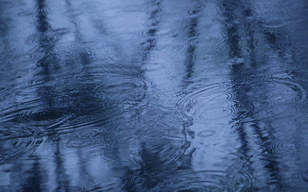 Raindrops - raindrops, blue, photography, rain