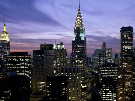 New York, New York - new york city, midtown skyline, buildings, lights