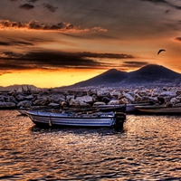 RESTING BOATS AT SUNSET