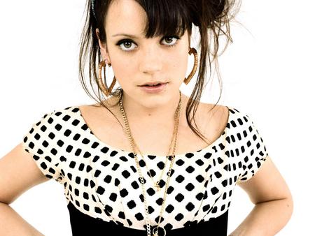 Lily Allen - music, black and white, lily allen, cute