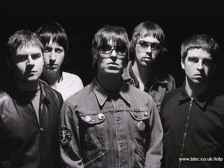 Oasis - music, rock and roll, black and white, legends, oasis