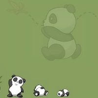 Pandas on green