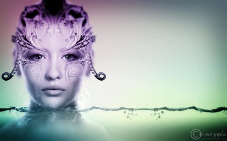 Queen of the Sea - cg, fantasy, mermaid, beautiful, face