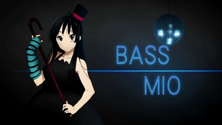 K-ON! Bass Mio - akiyama, k-on, long hair, google, bass, animegirl, mio