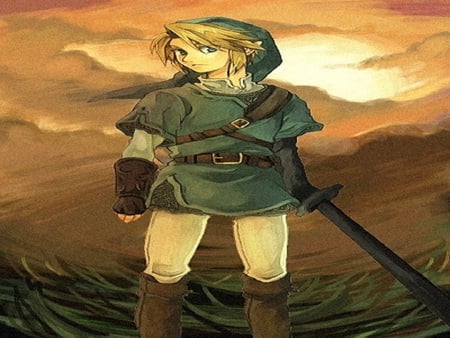 link in the sun - videogame, link, zelda, nintendo, video game