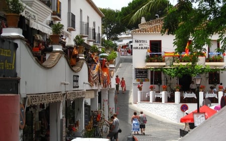 Mijas - colorful, town, colonial, streets, shops, cobblestone