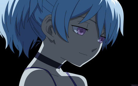 blue - girl, anime, sad, blue