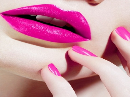 hotpinklips - lips, pink, bright, woman