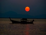 Boat at sunset