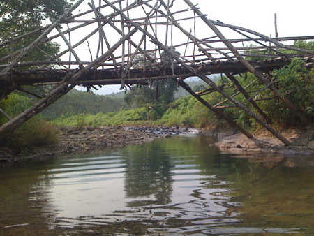 Wooden bridge - wooden bridge, river, wooden marvel, bridge