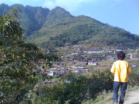 Nagaland-08 - village, nagaland, mountain, green