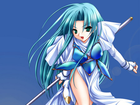 Anime girl in Blueq - girl, anime, blue, wallpaper