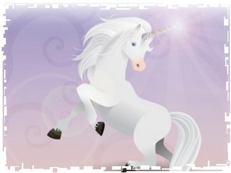 The Unicorn - white, horse, fantasy, animated, cool, abstract, horn, unicorn