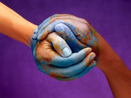 Our World - 3d, hands, world