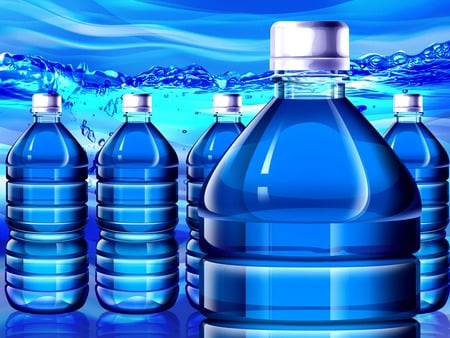 Bottled Water - bottled water, water, bottled, 3d, blue