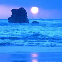 Ocean with moon