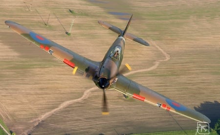 Hawker Hurricane Mk XII - logo, air, raf, hawker, aircraft, front, hurricane, force, royal, wwii