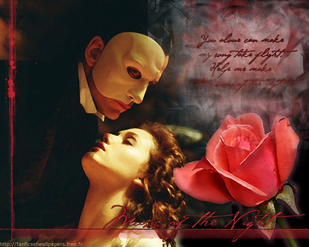 You Alone Can Make My Song Take Flight - love, mask, phantom of the opera, rose, musical