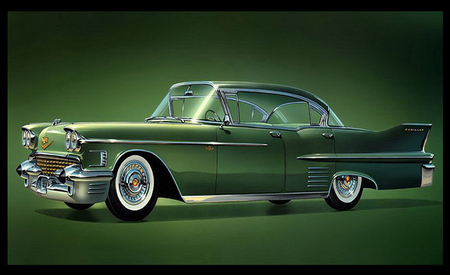 1958 Cadillac Series 62 Sedan - hot, cars, cadillac, auto, 1962, fins, car, vintage, green, old