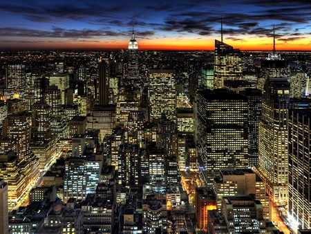 Sunset - houses, night, colorful, sunset, buildings, road, skyscrapers, nature, beautiful, architecture, city, streets, colors, lights