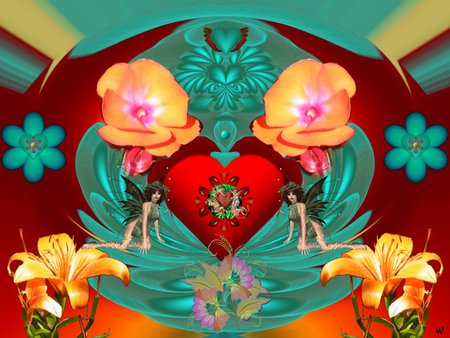 Summer Garden - fractal, abstract, collage, 3d, eye candy