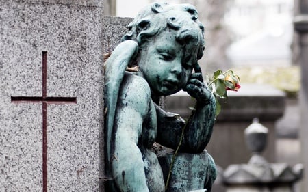 Angel Statue - angel, ancient, architecture, statue