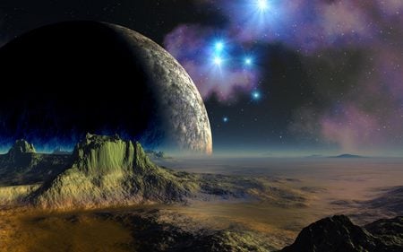 space art - moon, planets, stars, art, galaxies, space